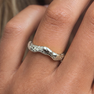 EVER Jewellery Ripple Silver Ring on finger