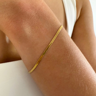 EVER Jewellery Sidewalk Gold Bracelet on wrist