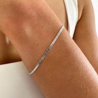 EVER Jewellery Sidewalk Silver Bracelet on wrist