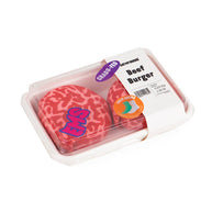 Eat My Socks Beef Burger crew socks 2 pairs in burger patty packaging