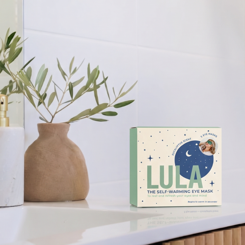 Lula Eucalyptus & Tea Tree self-warming eye mask 5 pack box