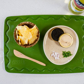 Green chopping board with non-slip grip and juice groove