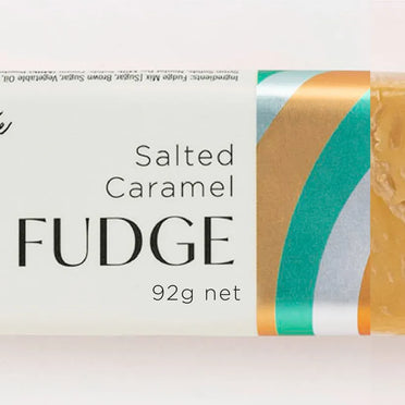 Creamy salted caramel flavoured gourmet fudge