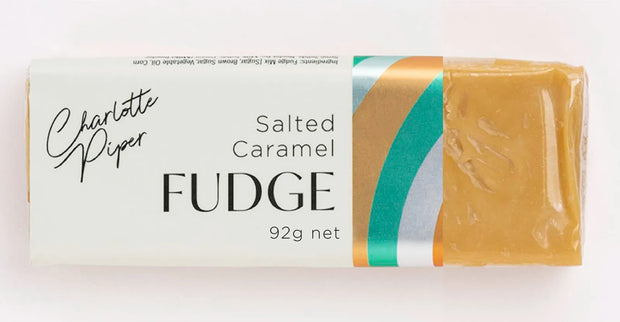 Creamy salted caramel flavoured gourmet fudge