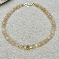 Faceted golden citrine stone beaded necklace by Boss + Me