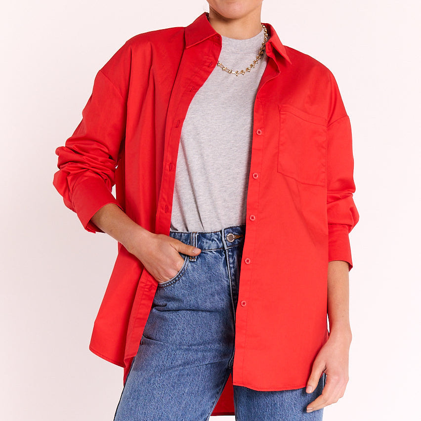 Feather & Noise Eve Shirt in Red