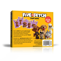 Back of the Five to Fetch card game box