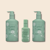 Maine Beach Flannel Flower Pamper Bundle, a best-selling vegan gift set perfect for Mother's Day. Body creme, body wash and linen mist in one beautiful set.