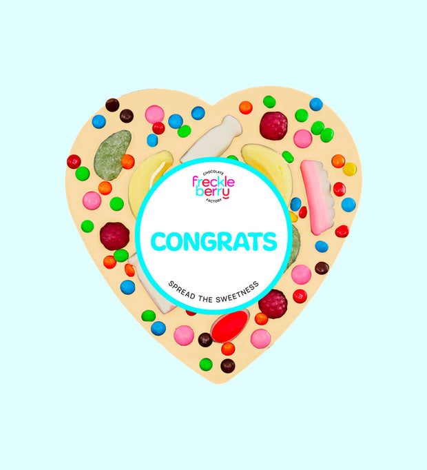 Giant White Chocolate Pizza Heart - Congratulations