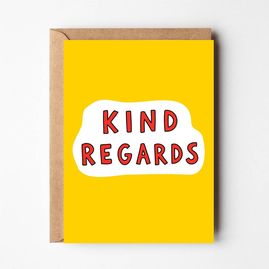 Friends of Henry Paper Co Kind Regards funny yellow greeting card