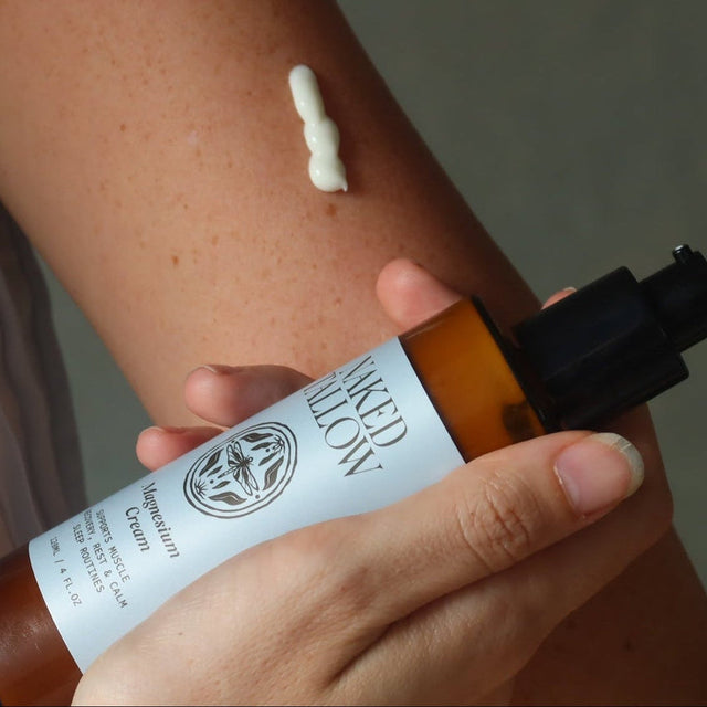 Grass-fed tallow and magnesium cream for muscle relaxation and skin nourishment