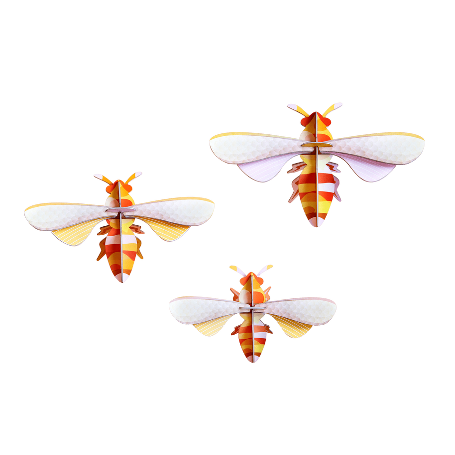 Studio Roof Honey Bees set of 3 3D paper wall art