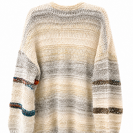 Striped Chunky Knit Cardigan – Khaki