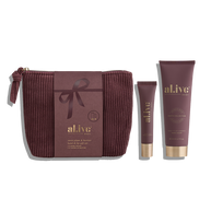 al.ive body Hand & Lip Gift Set Sweet Plum & Berries in Mulberry packaging