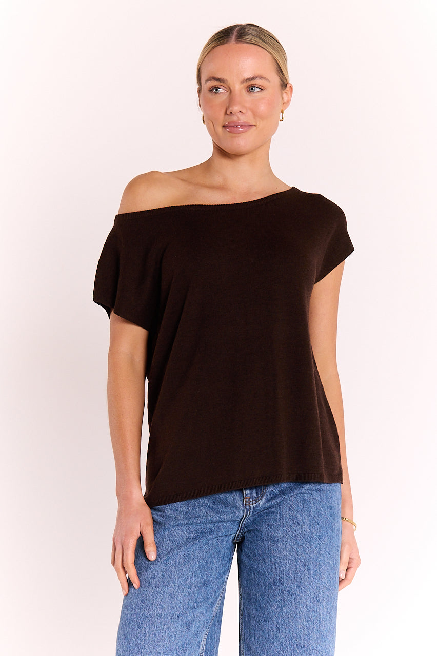 Hartley Off Shoulder Top styled on model