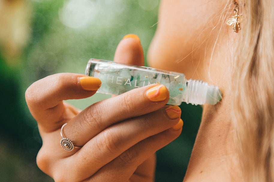 Summer Salt Body Healing Roller with Aventurine crystal and 24k gold