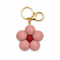 Home Dweller Felt Flower Keychain in Pink