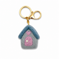 Home Dweller Felt House Keychain in Blue
