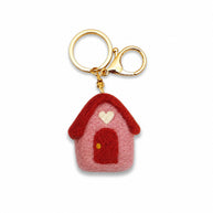 Home Dweller Felt House Keychain in Pink