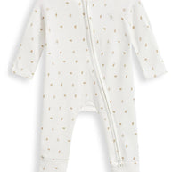 Homegrown Kids Wheat Sprig Rib Growsuit with two way zipper