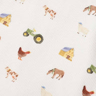 Homegrown Kids cosy unisex newborn growsuit with tractor and farm animal design