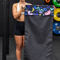 Cheeky Winx quick dry hooded workout towel with vibrant fiesta pattern