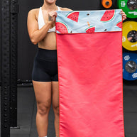 Cheeky Winx quick dry hooded workout towel with watermelon print