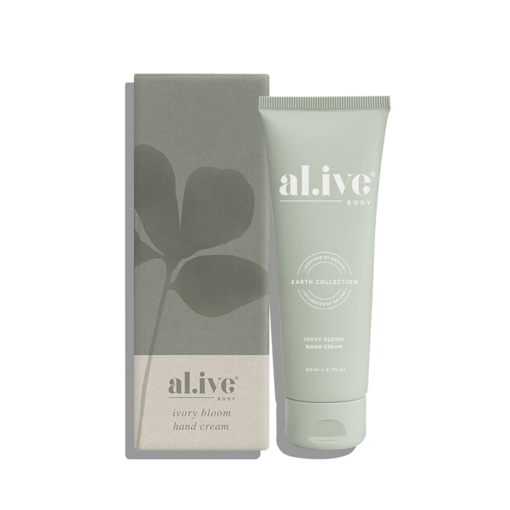 al.ive body Ivory Bloom Hand Cream 80ml with magnolia and jasmine leaf extracts