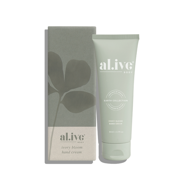 al.ive body Ivory Bloom Hand Cream 80ml with magnolia and jasmine leaf extracts