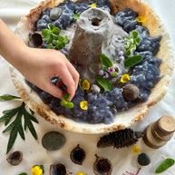 DIY erupting volcano kit for kids with natural ingredients
