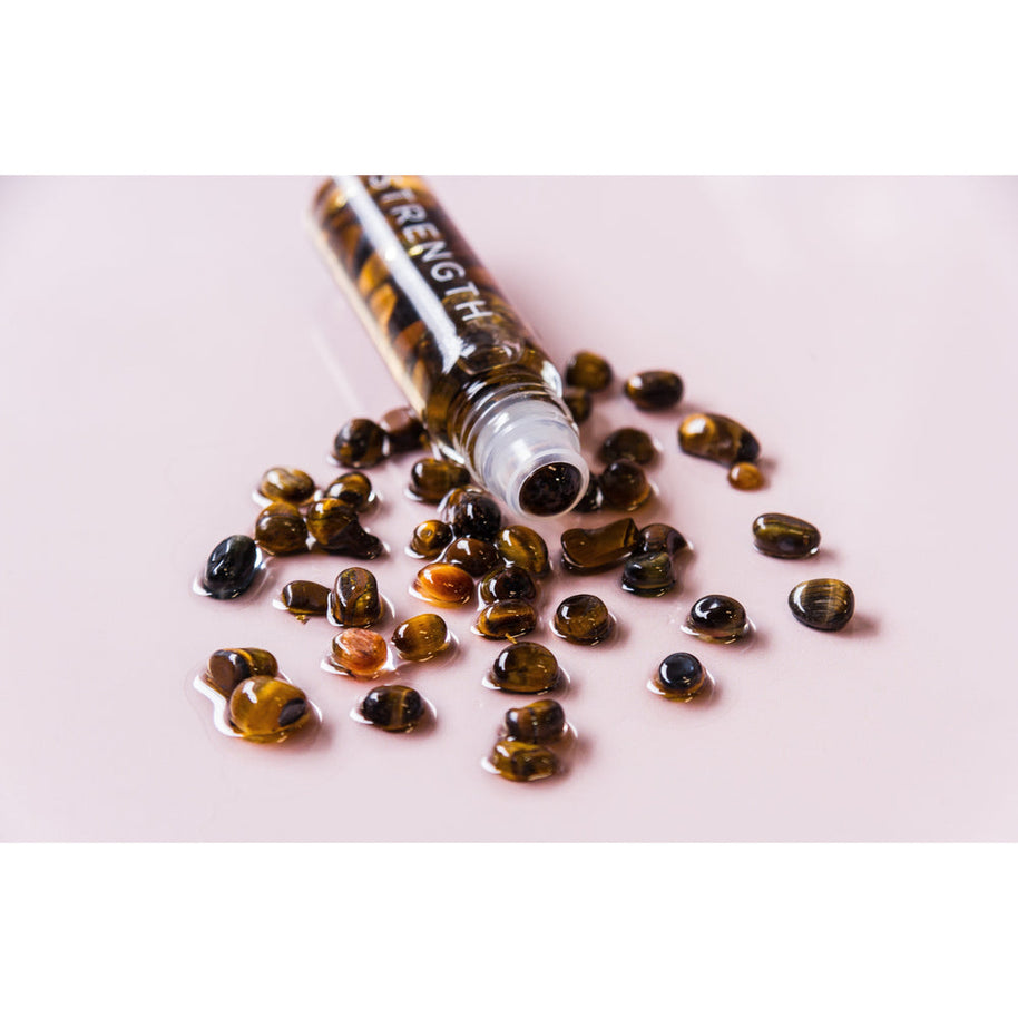 Summer Salt Body Strength Roller with Tiger’s Eye crystal and 24k gold