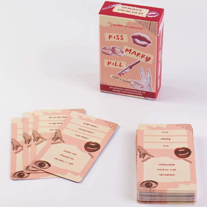 Journey Of Something Kiss Marry Kill Cards party game box
