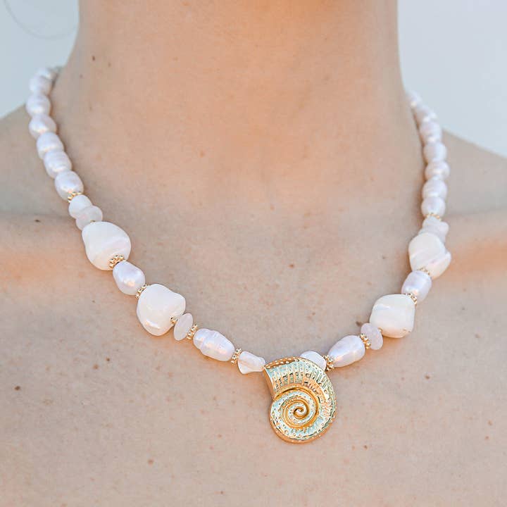 Kingston Jewellery Sea Shell Necklace handmade in Geelong Australia with spiral shell pendant