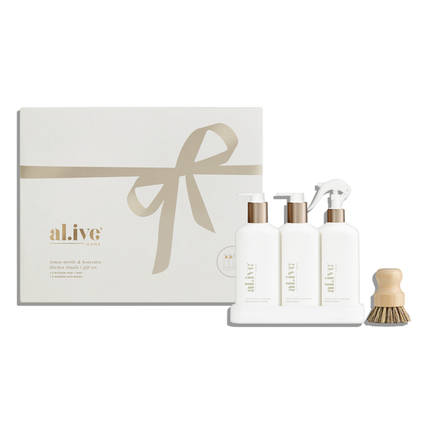 al.ive body Kitchen Rituals Gift Set Lemon Myrtle & Honeydew in white tray