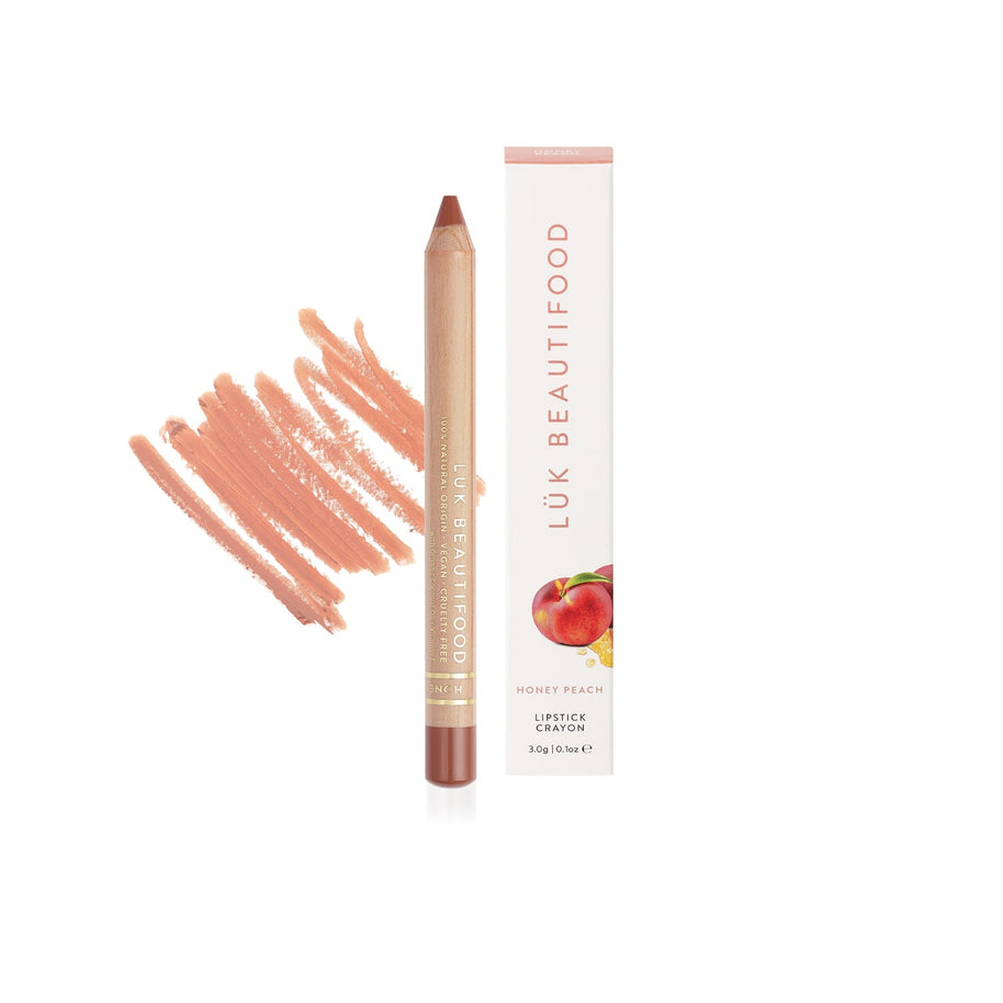 LUK Beautifood Honey Peach Natural Lipstick Crayon tube
