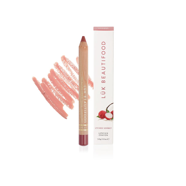 Luk Beautifood Natural Lipstick Crayon Lychee Sorbet dusky pink