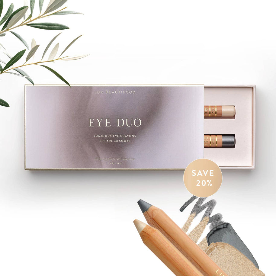 LÜK Beautifood Luminous Eye Duo Gift Set in Soft Smoke
