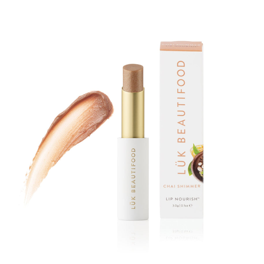 lip nourish chai shimmer lipstick golden beige