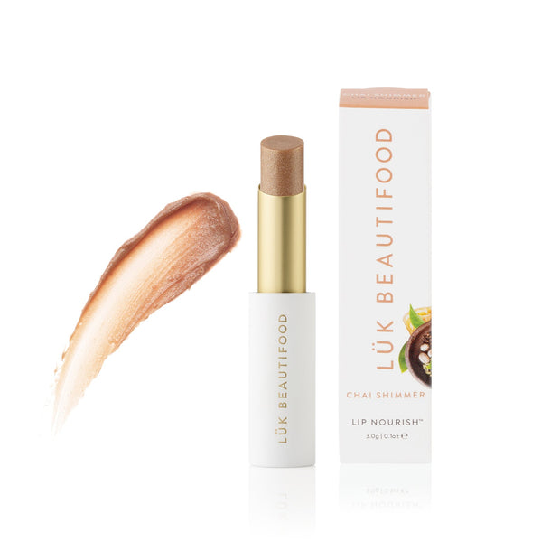 lip nourish chai shimmer lipstick golden beige