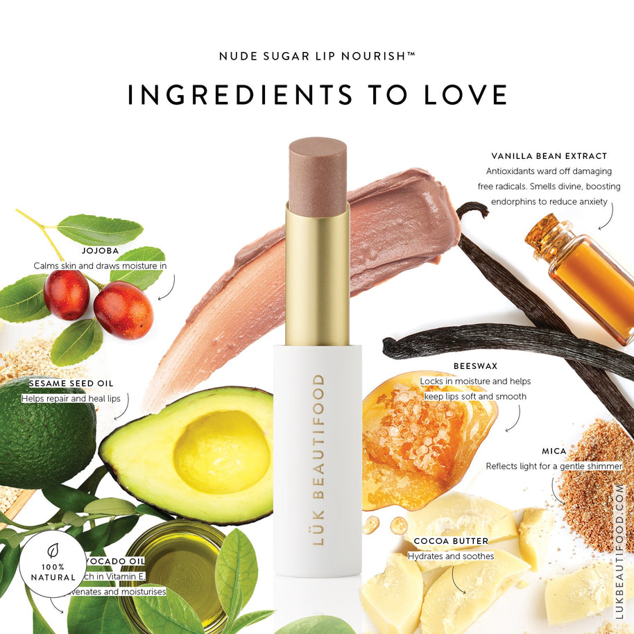 Soft natural lipstick Nude Sugar by LÜK Beautifood
