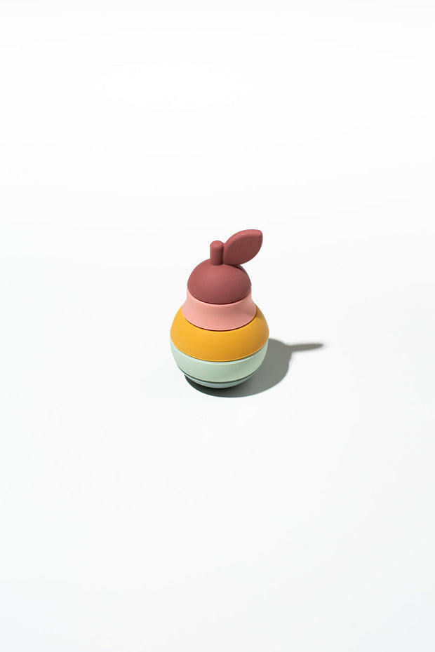 Little Drop Pear Stackies silicone stacking teether toy