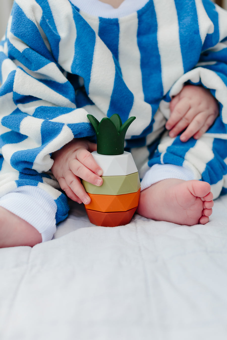 Colourful pineapple-shaped baby toy made from BPA-free silicone