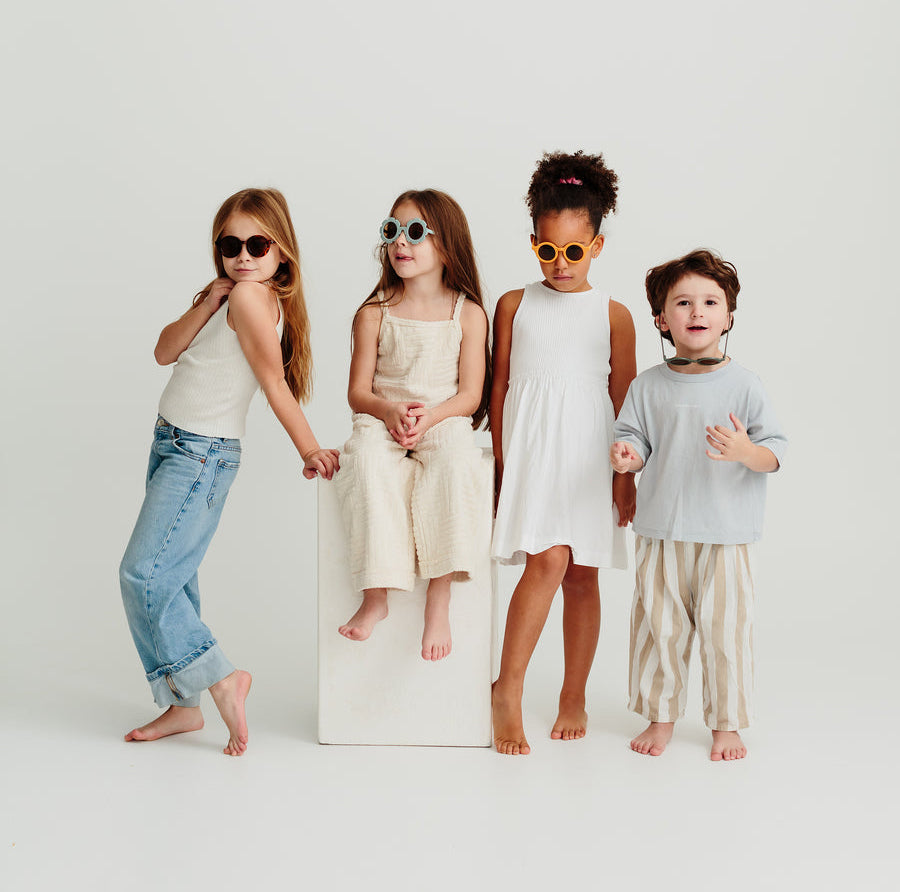 Children’s tortoise shell sunglasses with round acrylic lenses