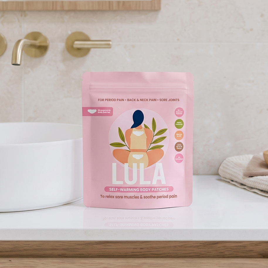 Lula Self-Warming Body Patches bag of 10 pink packaging
