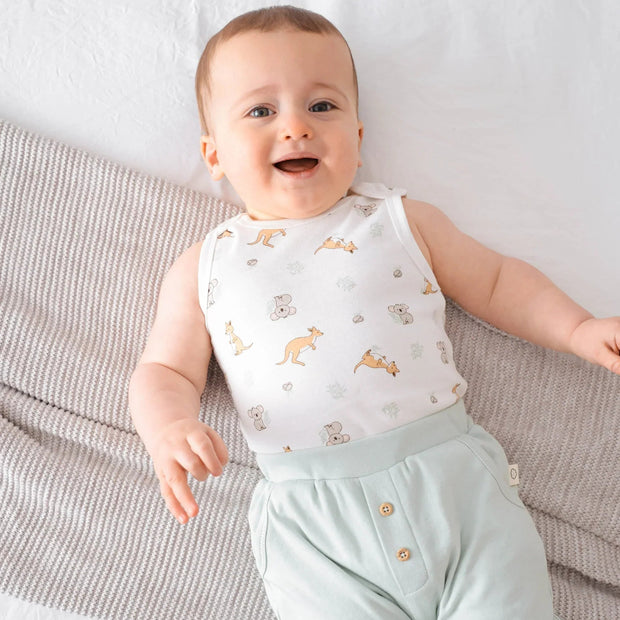 Lummi in Colour Kangaroo & Koala organic cotton bodysuit
