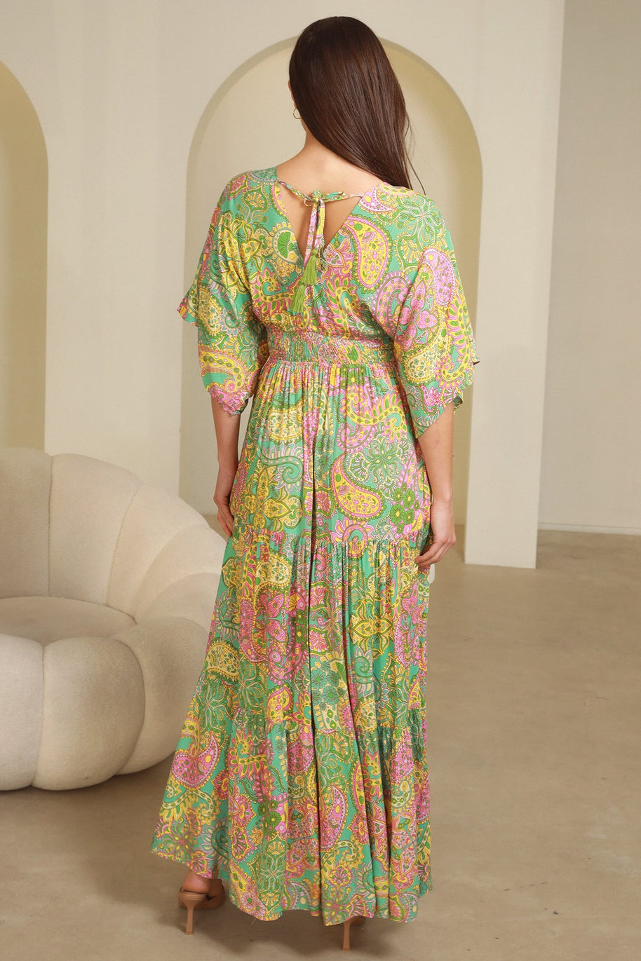 Unique boho-Chic print Allie Maxi Dress by Aussie brand