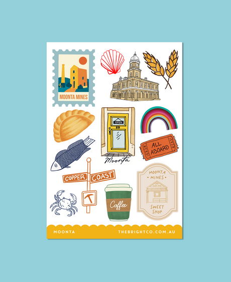 The Bright Co Moonta Sticker Sheet featuring Moonta Collective yellow door