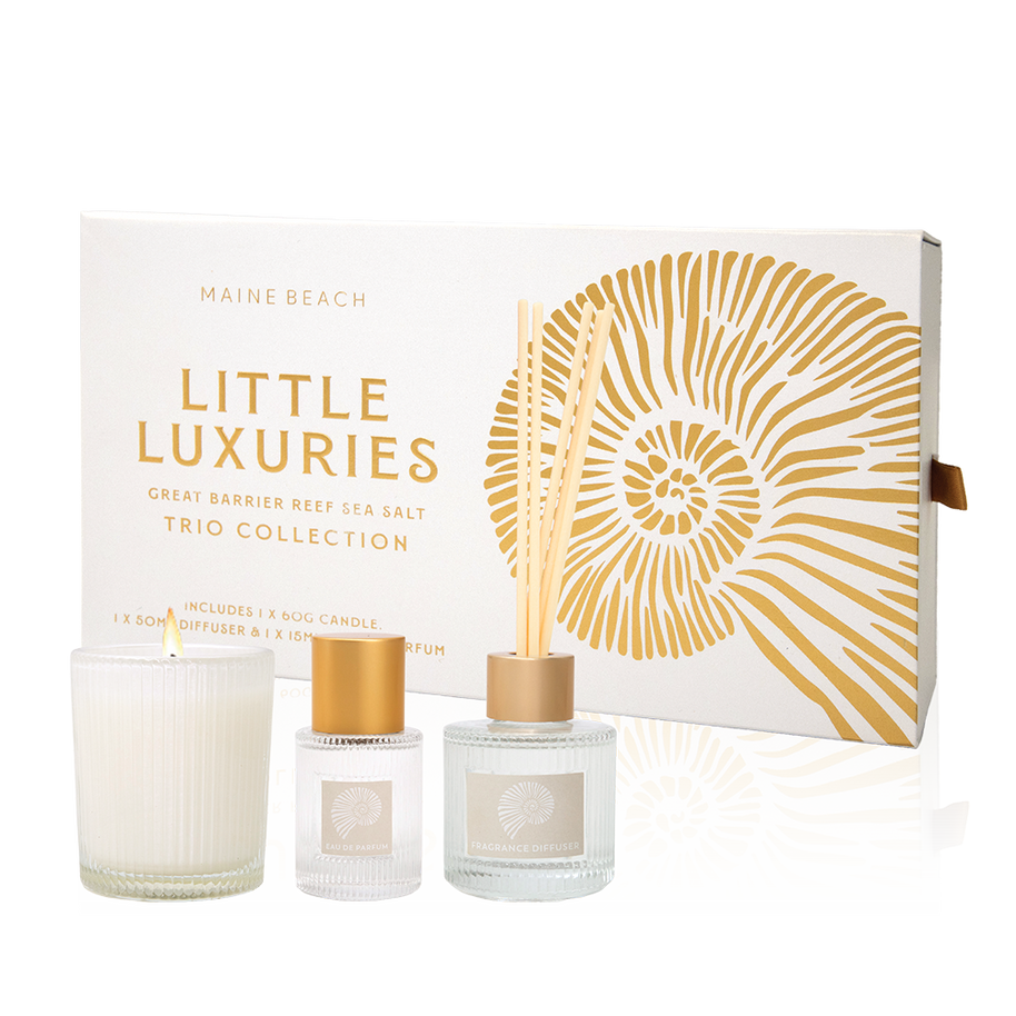 Maine Beach Great Barrier Reef Sea Salt Little Luxuries Trio gift set