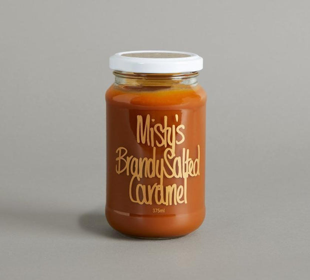 Misty’s Brandy Salted Caramel Sauce 375ml jar