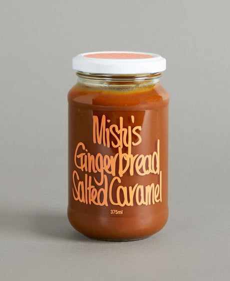 Misty’s Gingerbread Salted Caramel Sauce 375 ml jar